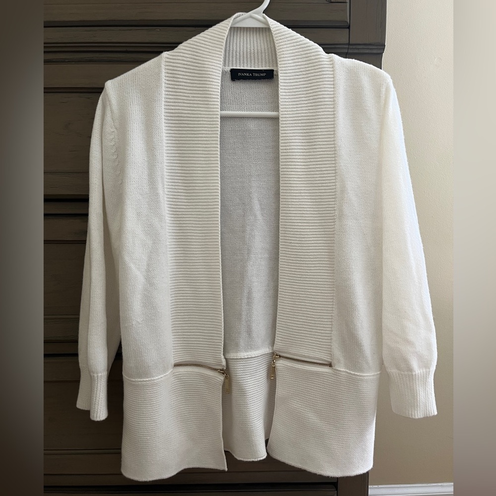 Ivanka Trump sweater cardigan -size medium, white